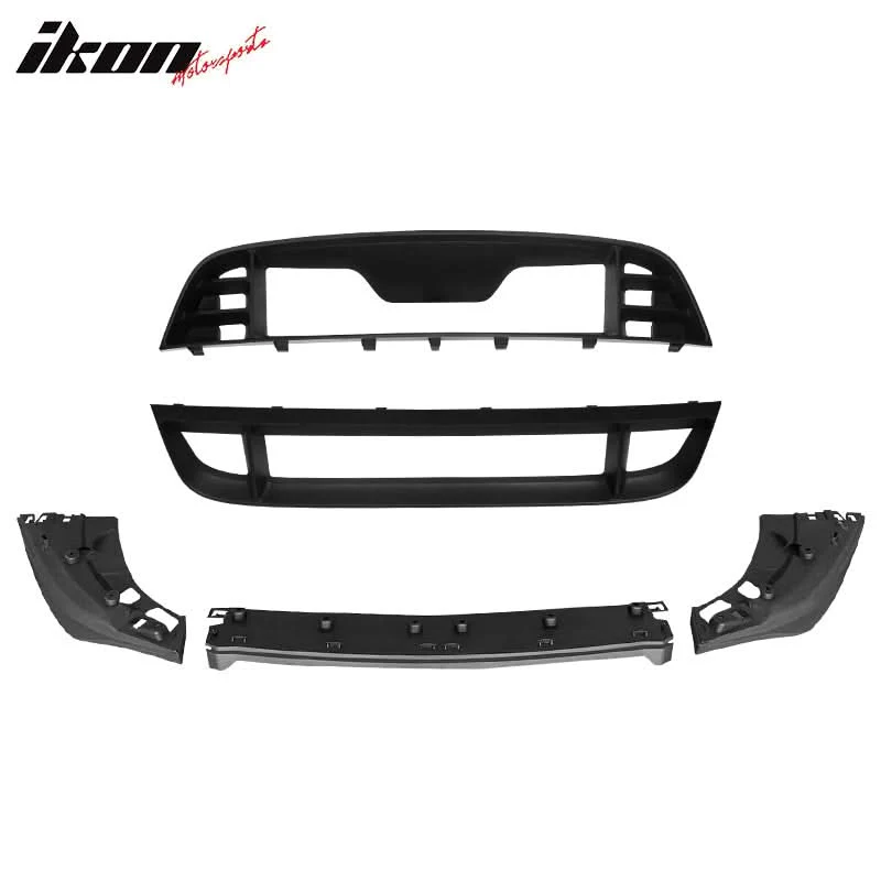 2010-2014 Ford Mustang GT500 Upper Lower Grille + Front Bumper Lip PP - Image 3