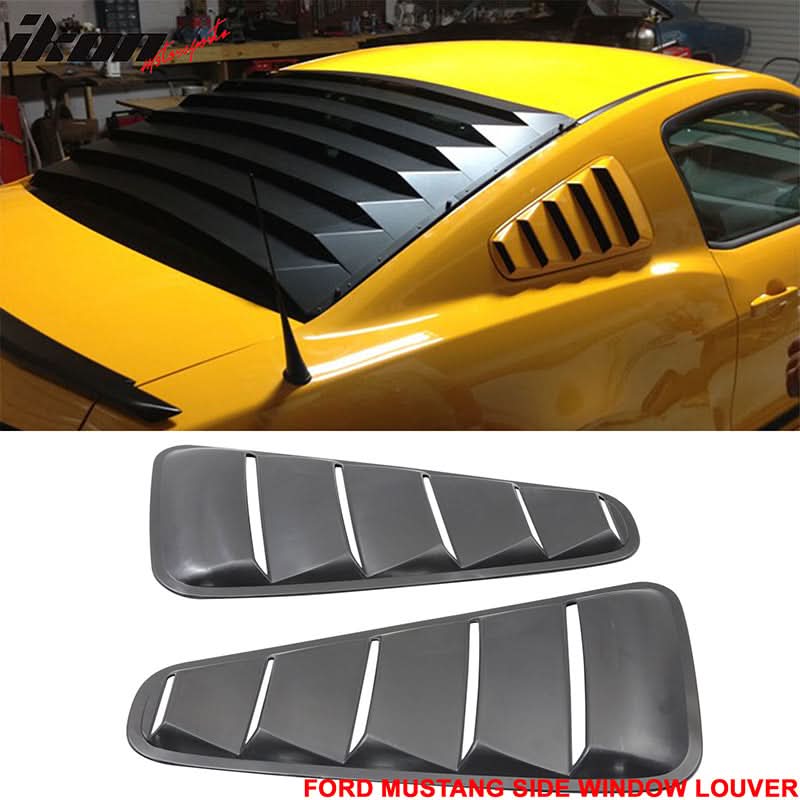 2010-2014 Ford Mustang V6 5 Vents Quarter Rear Side Window Louver PP - Image 2