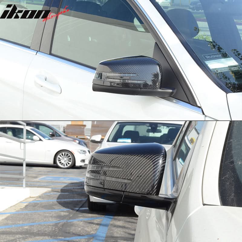 2010-2014 Mercedes-Benz E Class Matte Side View Mirror Trim Overlay CF - Image 4