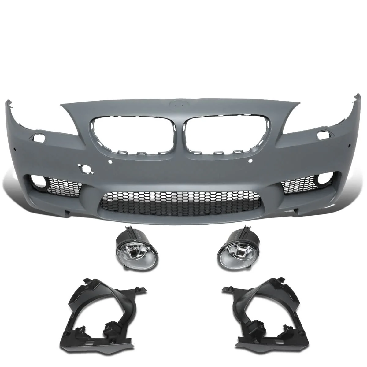2010-2016 BMW 5-Series M5 Style Front Bumper Cover with Fog Lights - Image 2