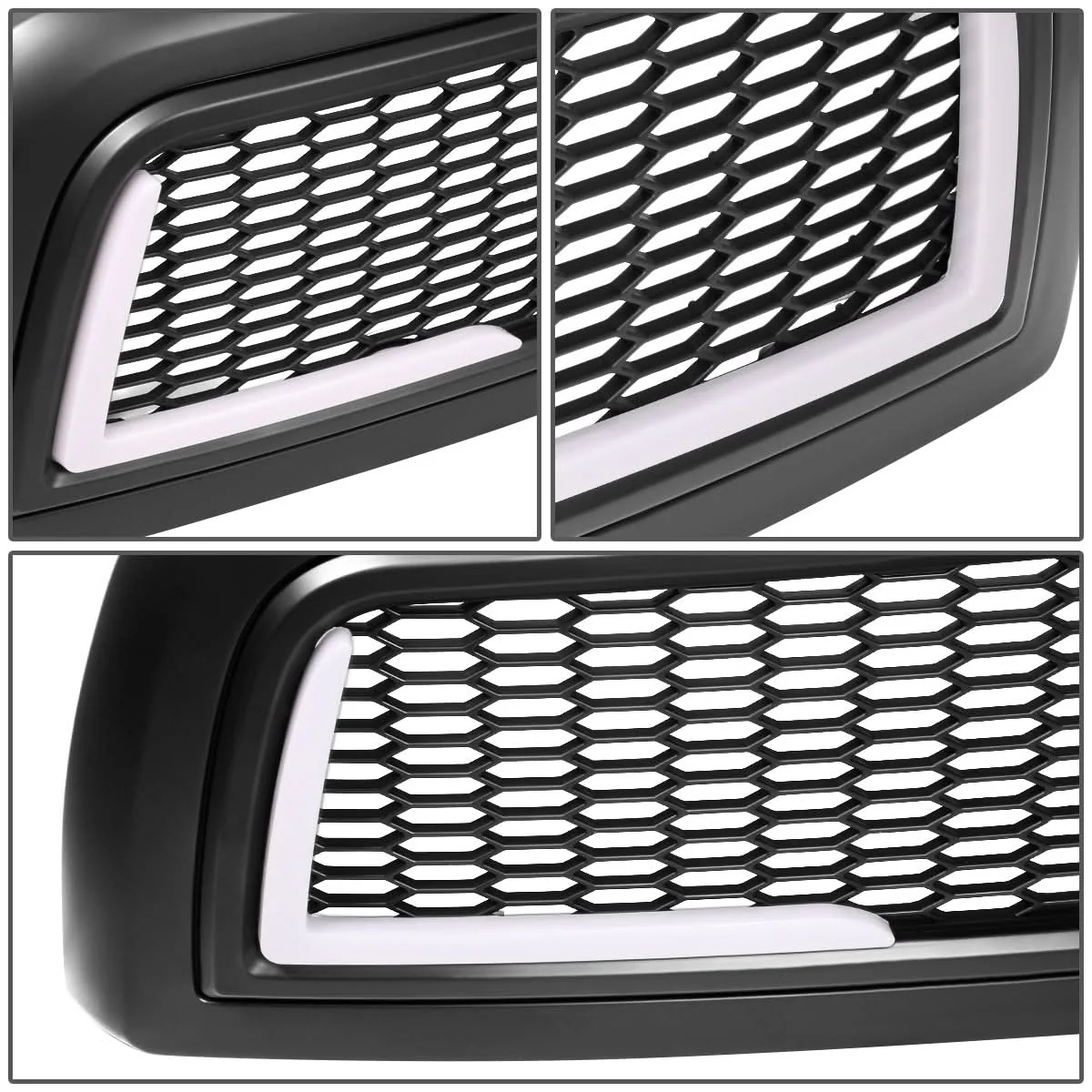 2010-2018 Dodge Ram 2500 3500 Honeycomb Mesh Grille with LED DRL - Image 7