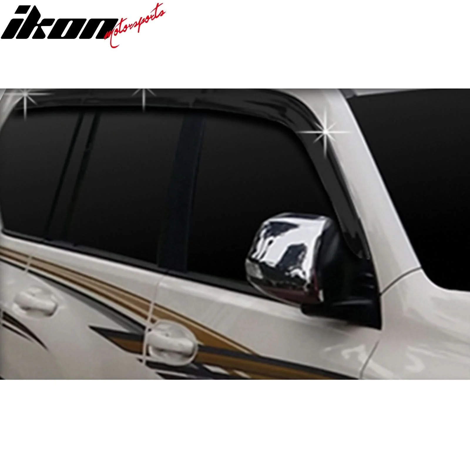 2010-2022 Lexus GX460 Window Visor ABS Dark Smoke Sun Rain Guard 6PC - Image 2