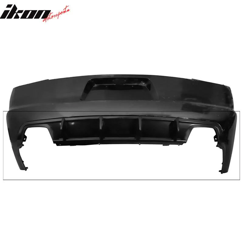 2011-2014 Dodge Charger 4 Fin Unpainted Black Rear Bumper Diffuser PU - Image 5