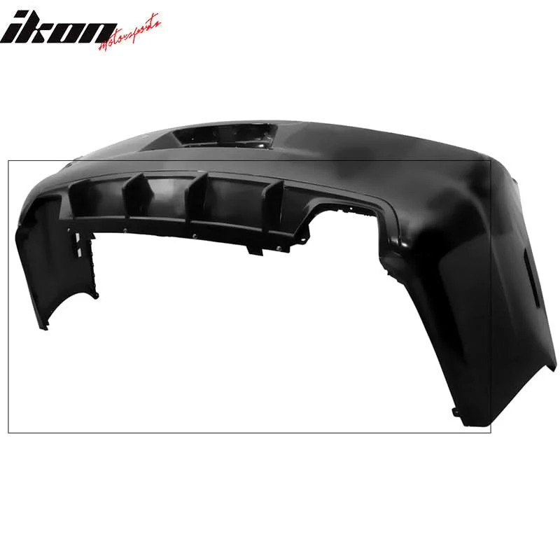 2011-2014 Dodge Charger 4 Fin Unpainted Black Rear Bumper Diffuser PU - Image 6