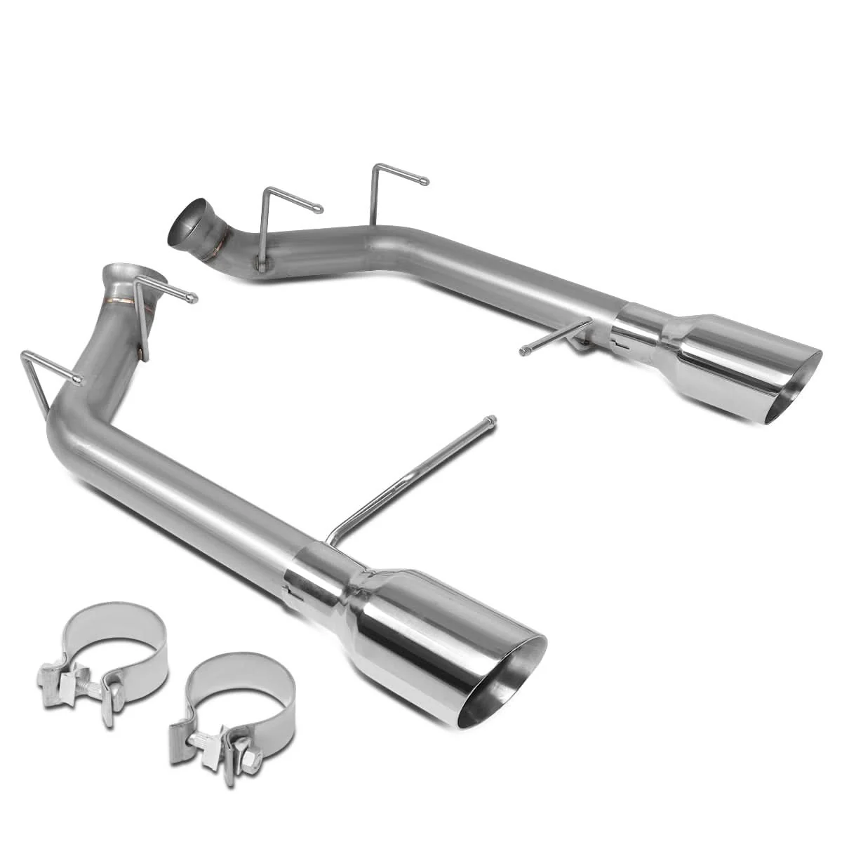 2011-2014 Ford Mustang 5.0L Axleback Exhaust Dual Rolled Tip Stainless Steel - Image 2