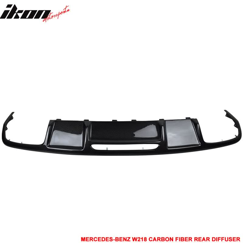 2011-2017 Benz CLS Class W218 Rear Bumper Lip Diffuser Carbon Fiber - Image 3