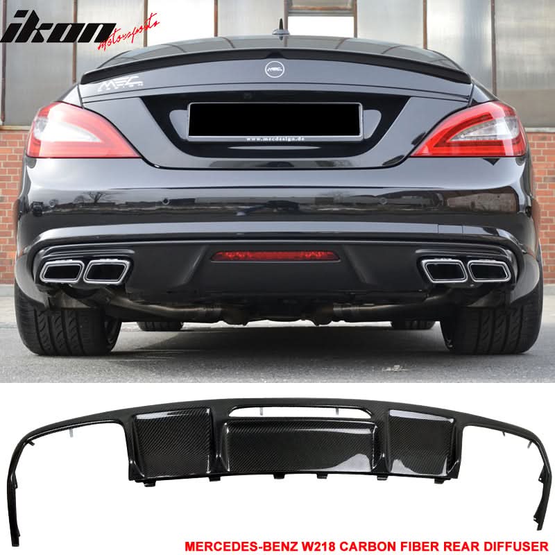 2011-2017 Benz CLS Class W218 Rear Bumper Lip Diffuser Carbon Fiber - Image 8