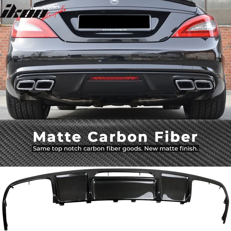 2011-2017 Benz CLS Class W218 Rear Bumper Lip Diffuser Carbon Fiber - Image 9