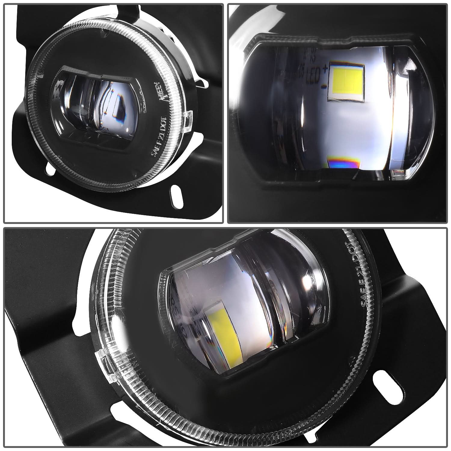 2011-2022 Kenworth T680 Projector Full LED Fog Lights Black - Image 3