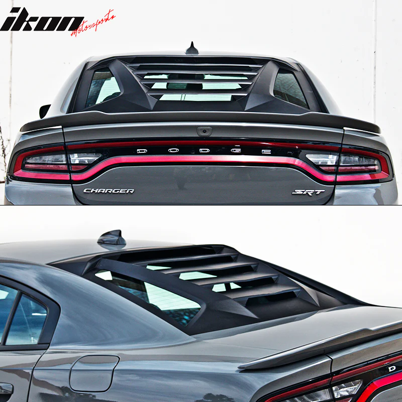 2011-2023 Dodge Charger Black Rear Window Louver Side Quarter Scoop - Image 7