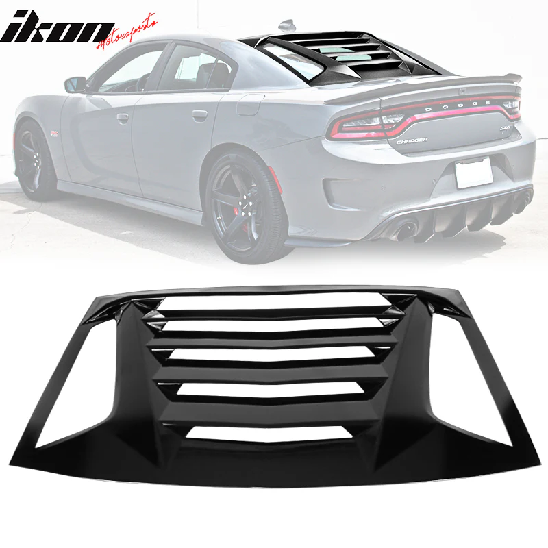 2011-2023 Dodge Charger IKON V2 Style Window Louver ABS - Image 8