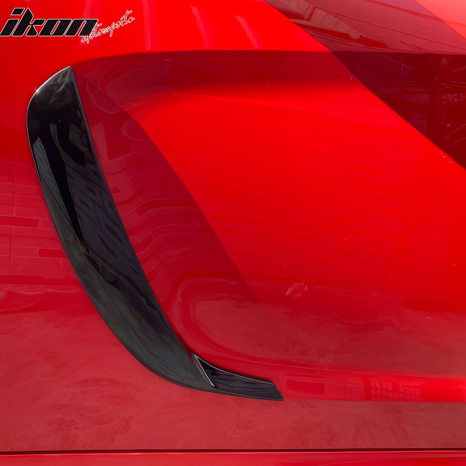 2011-2023 Dodge Charger IKON1 Style Side Fin Vents Gloss Black ABS - Image 2
