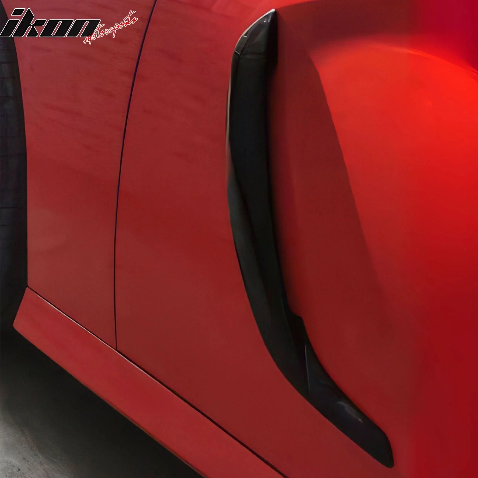 2011-2023 Dodge Charger IKON1 Style Side Fin Vents Gloss Black ABS - Image 3