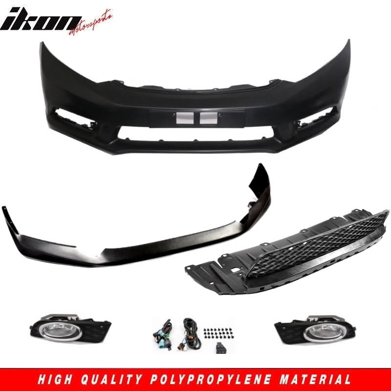 2012-2013Â Honda Civic 2Dr Front Bumper MD Lip Conversion Foglight PP - Image 2