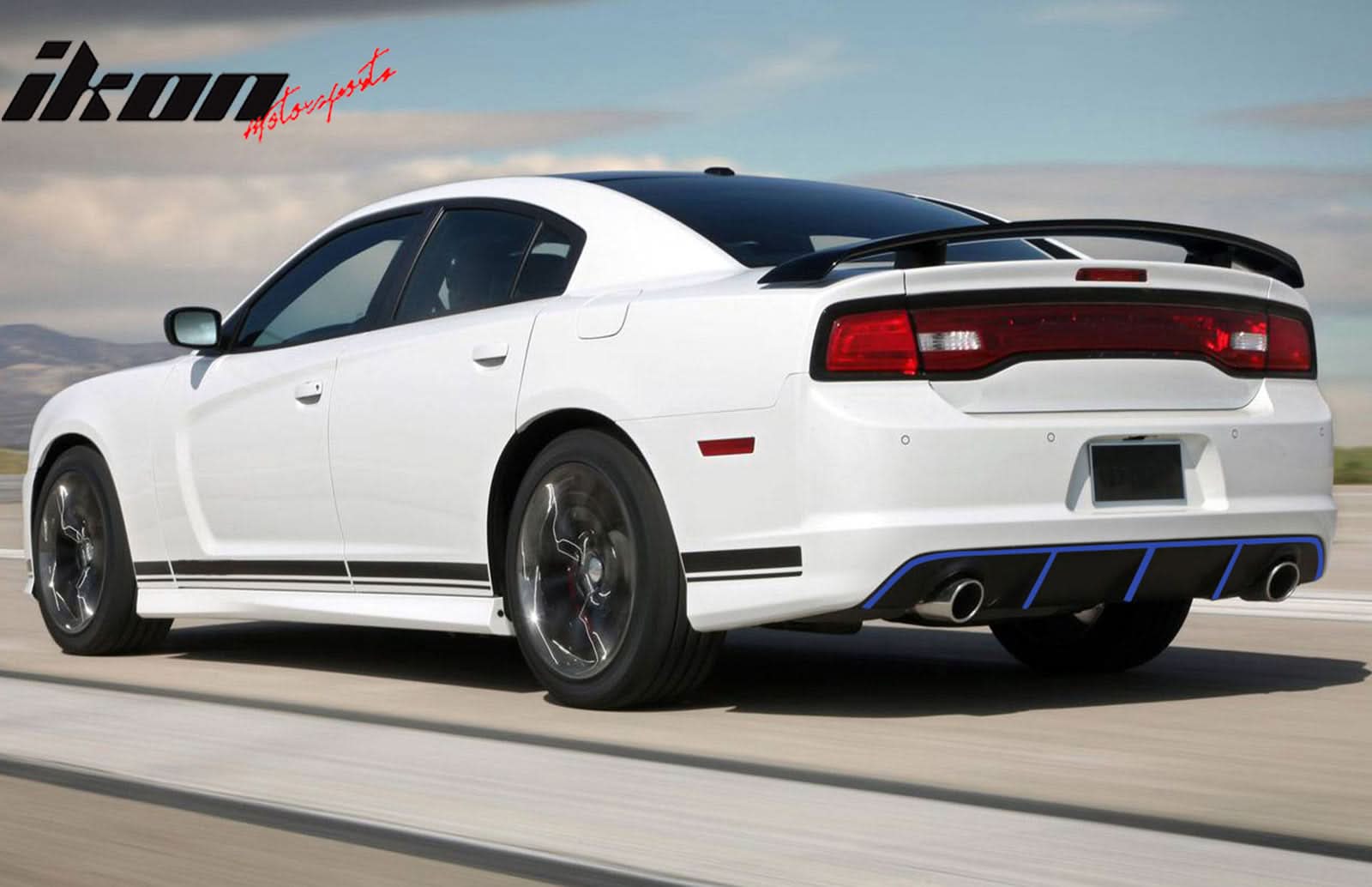 2012-2014 Dodge Charger OE Style Rear Diffuser + Reflective Tape - Image 2