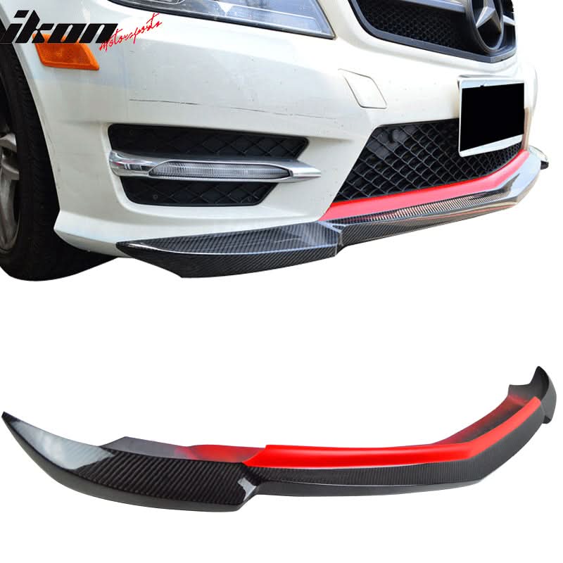 2012-2014 Mercedes Benz W204 Sedan Front Bumper Lip Carbon Fiber - Image 6