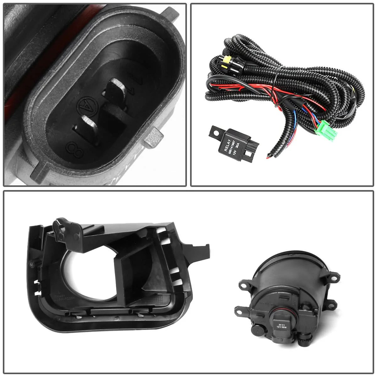 2012-2014 Toyota Prius C Fog Lights with Switch & Bezel - Smoke - Image 6