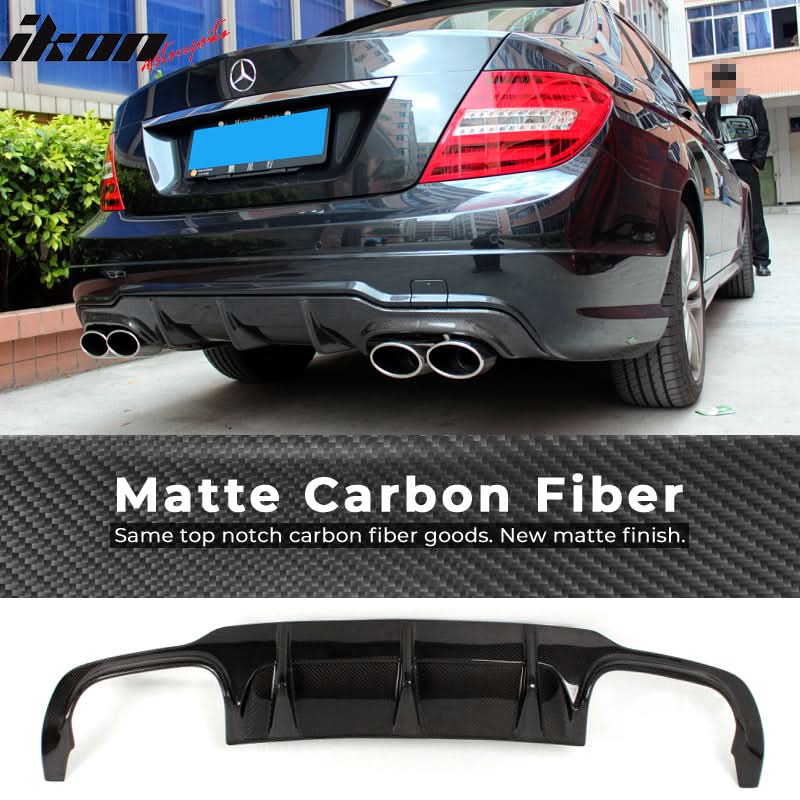 2012-2015 Benz C Class W204 C63 Style Rear Lip Diffuser Carbon Fiber - Image 6