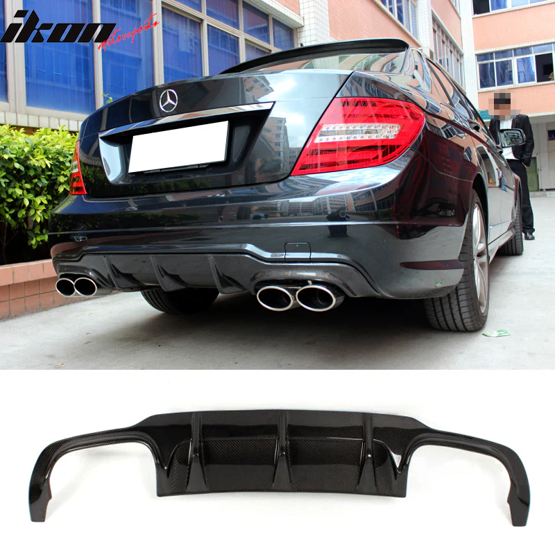 2012-2015 Benz C Class W204 C63 Style Rear Lip Diffuser Carbon Fiber - Image 7