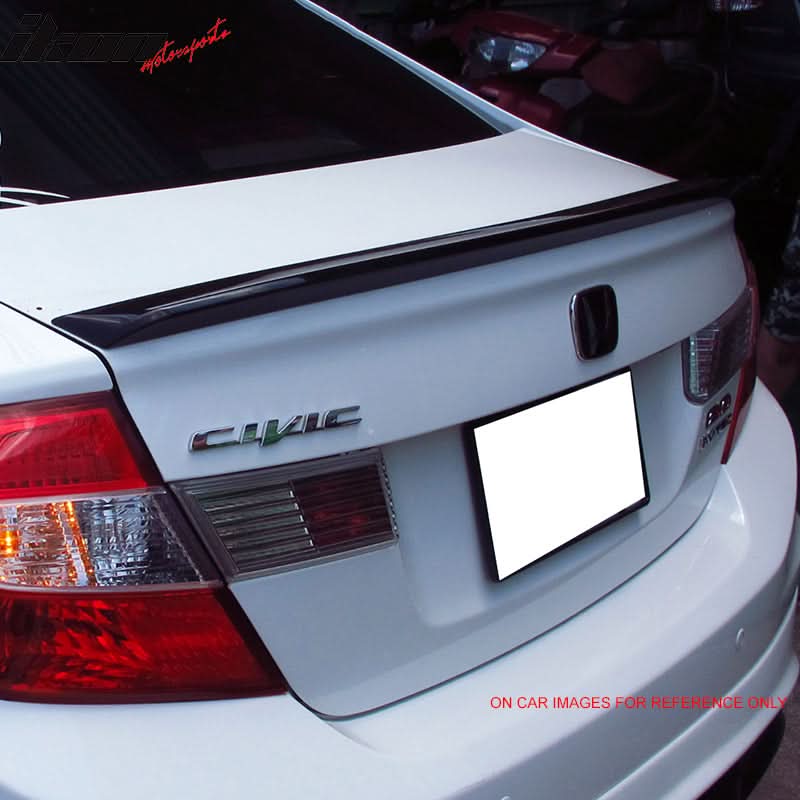 2012-2015 Honda Civic 9th Gen 4Dr Painted #NH788P White Trunk Spoiler - Image 2