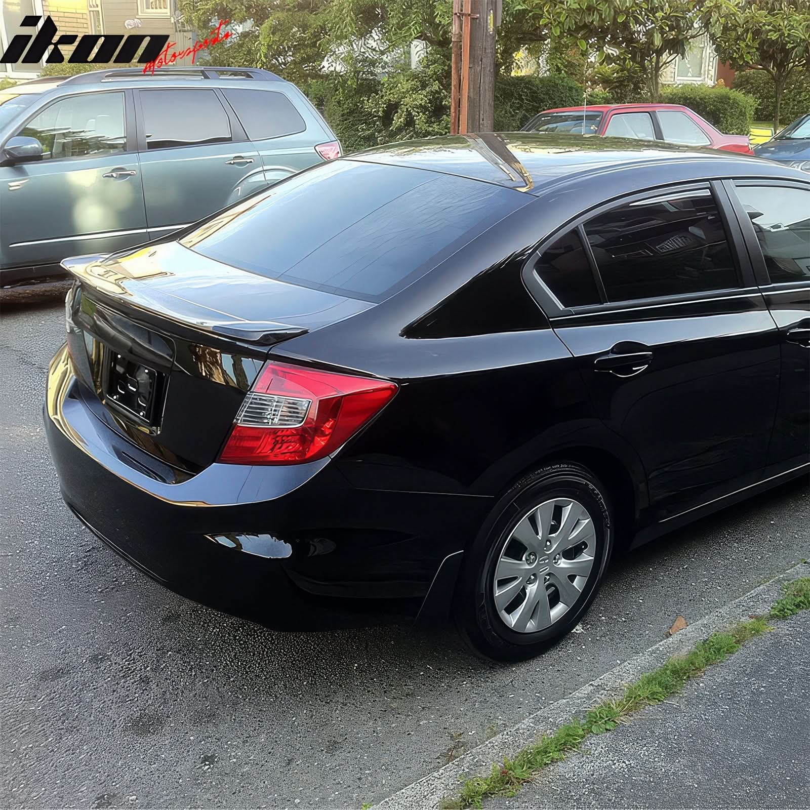 2012-2015 Honda Civic Modulo Style Unpainted Gray Trunk Spoiler ABS - Image 2