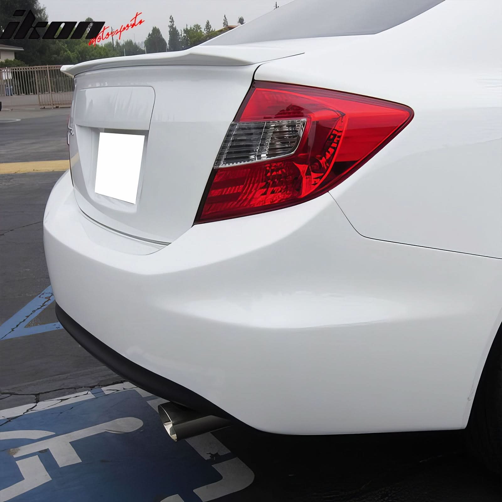 2012-2015 Honda Civic Modulo Style Unpainted Gray Trunk Spoiler ABS - Image 4