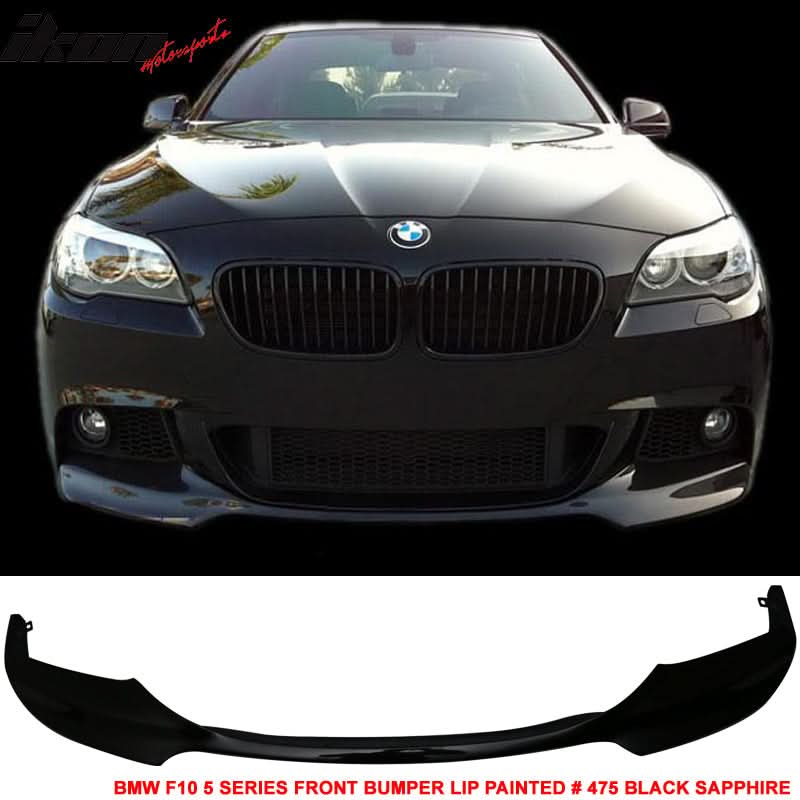 2012-2016 BMW F10 5 Series M Sport Mtech V Style Front Bumper Lip - Image 8