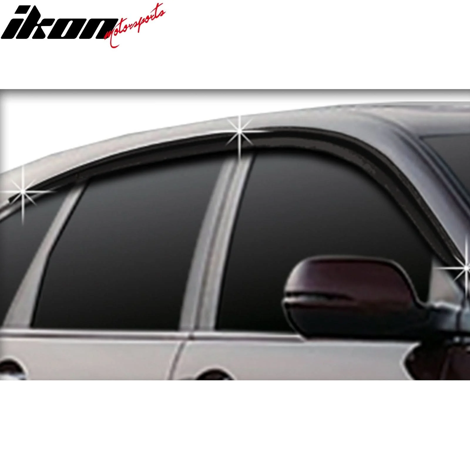 2012-2016 Honda CR-V Dark Smoke Window Visors Tape On Deflectors 6PCS - Image 2