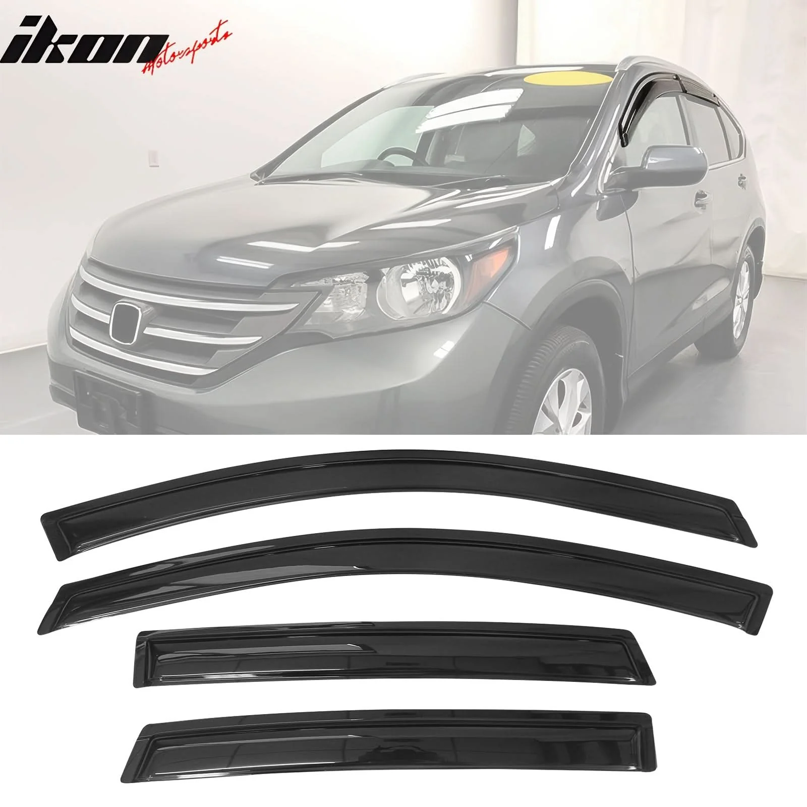 2012-2016 Honda CRV Acrylic 4PC Window Visors Tape On Rain Guard - Image 12