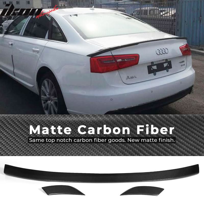 2012-2017 Audi A6 C7 Non-S Line ABT Style Trunk Spoiler Carbon Fiber - Image 7