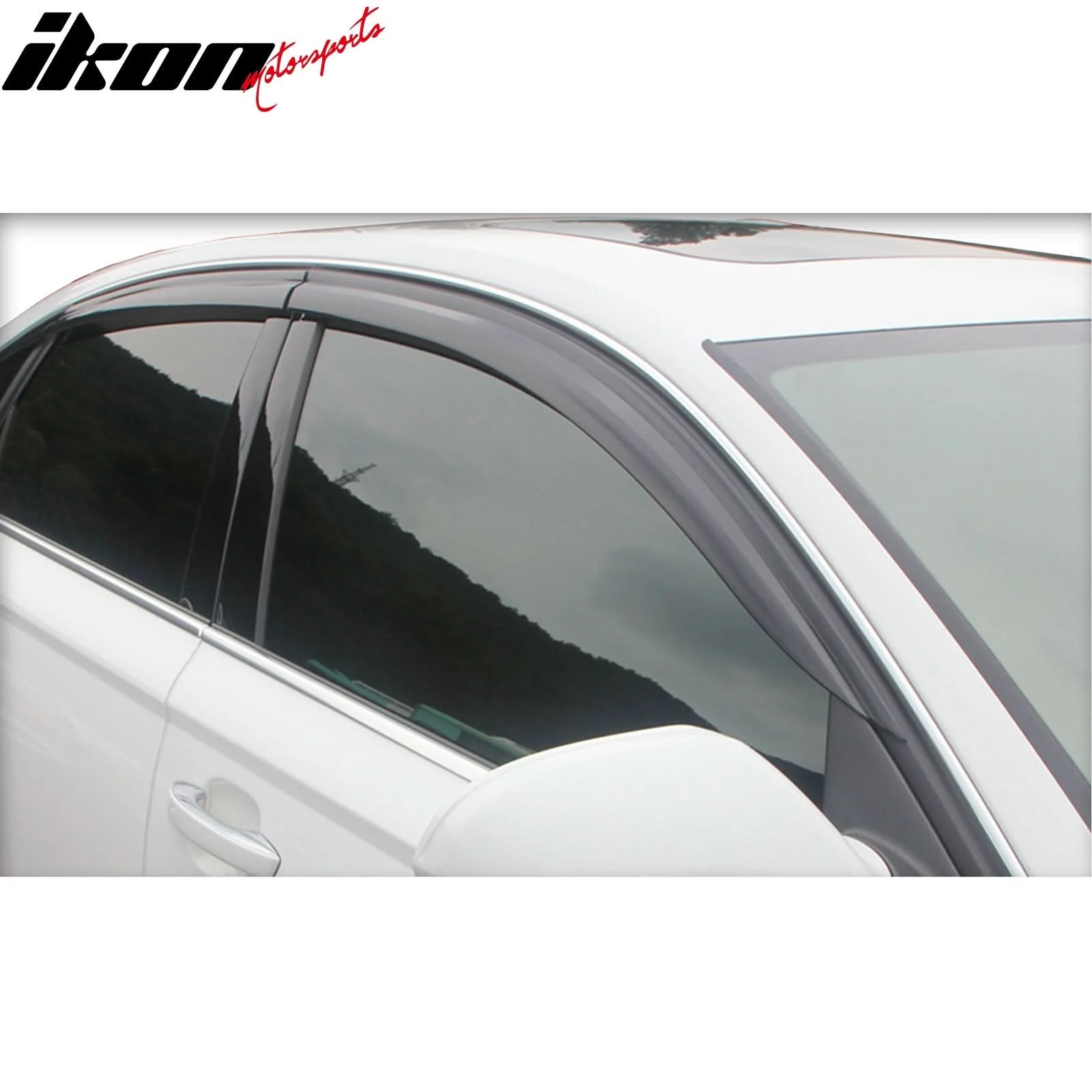 2012-2018 Audi A6 Window Visor ABS Dark Smoke Sun Rain Guard 6PC Vent - Image 2