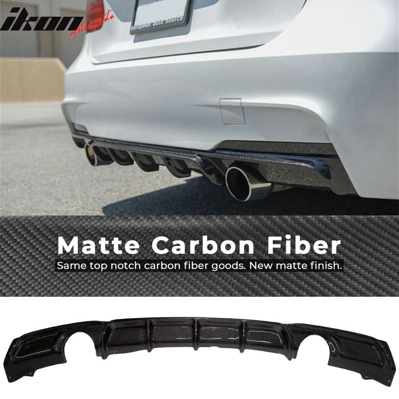 2012-2018 F30 335 Dual Exhaust M Sport P Rear Diffuser Carbon Fiber CF - Image 3