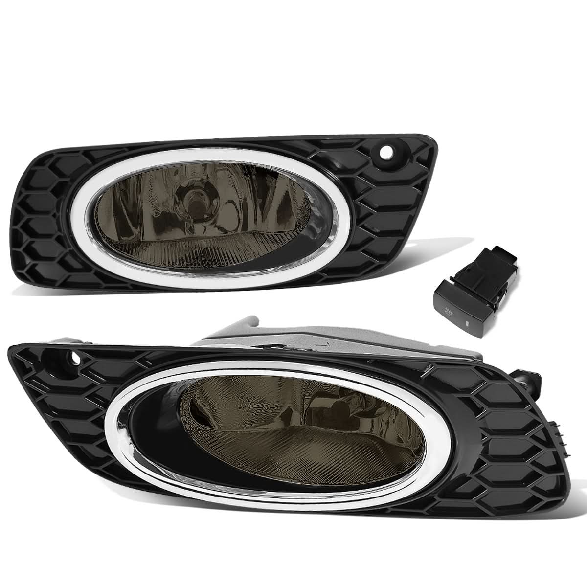 2012 Honda Civic 4-Door Fog Lights with Switch & Chrome Bezel - Smoke - Image 3