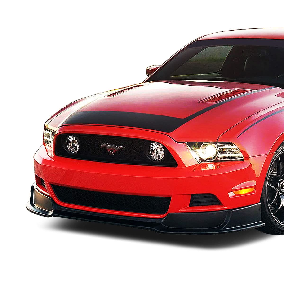 2013-2014 Ford Mustang GT Style Front Bumper Lip - Matte Black - Image 6