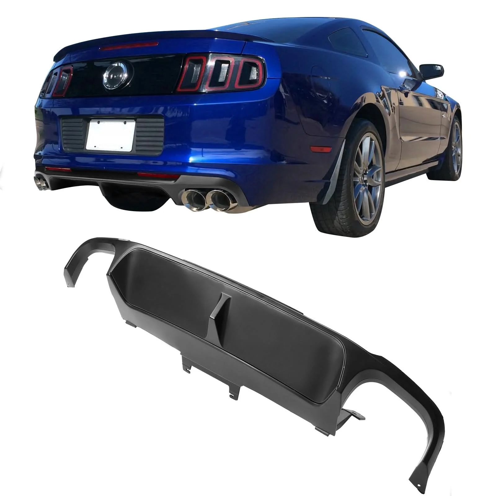 2013-2014 Ford Mustang GT500 Rear Diffuser Lip + Fin PP - Image 8