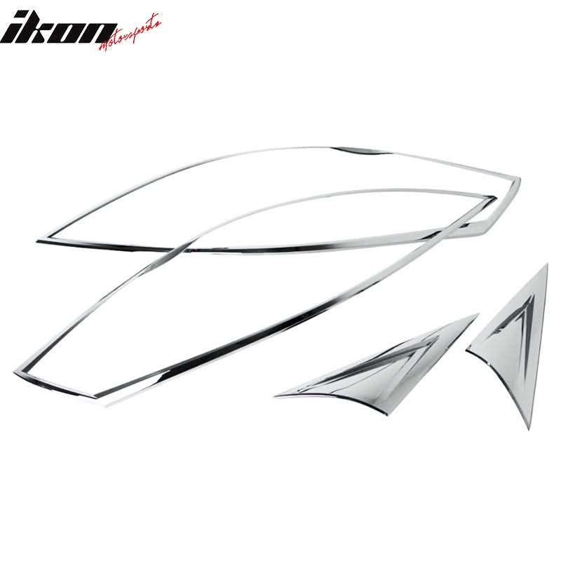 2013-2015 Chevrolet Spark Front Headlight Bezels Cover Trim Chrome ABS - Image 3