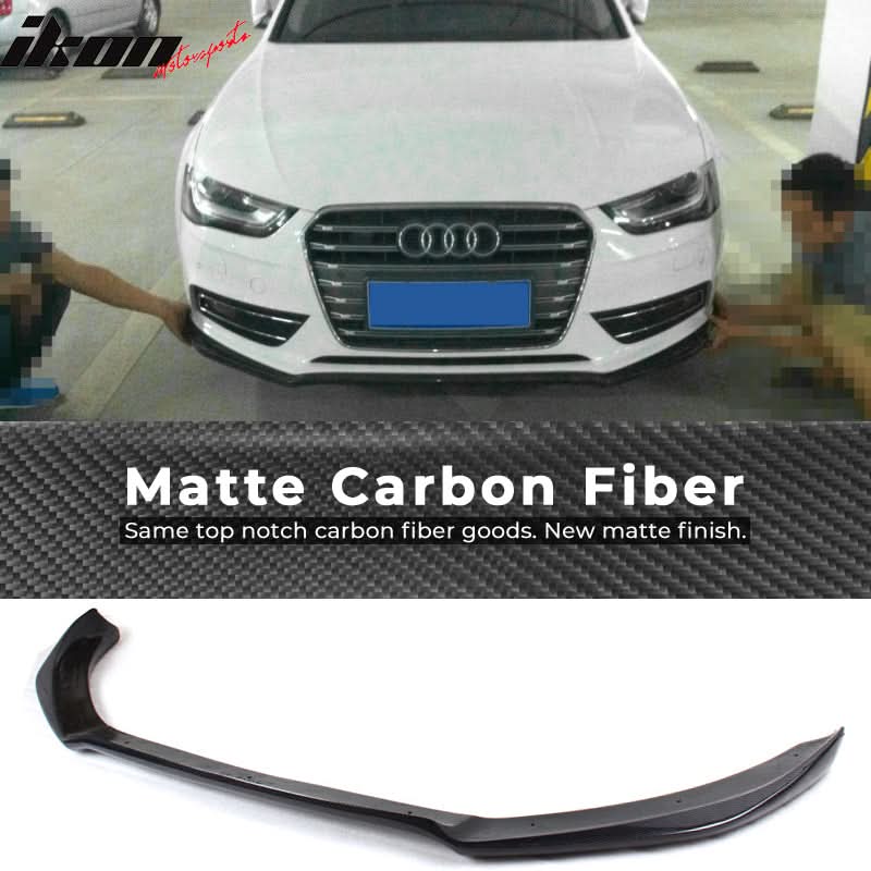 2013-2016 Audi A4 B8.5 Sedan STK Style Front Bumper Lip Carbon Fiber - Image 9