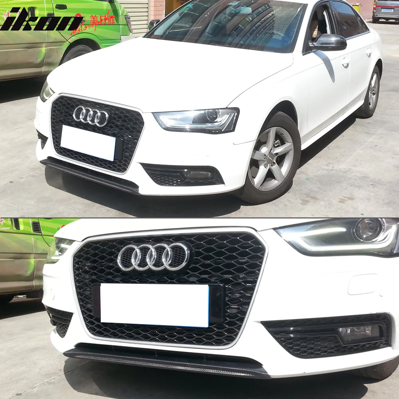 2013-2016 Audi A4 B8 Sedan OE Style Front Bumper Lip Carbon Fiber FRP - Image 4
