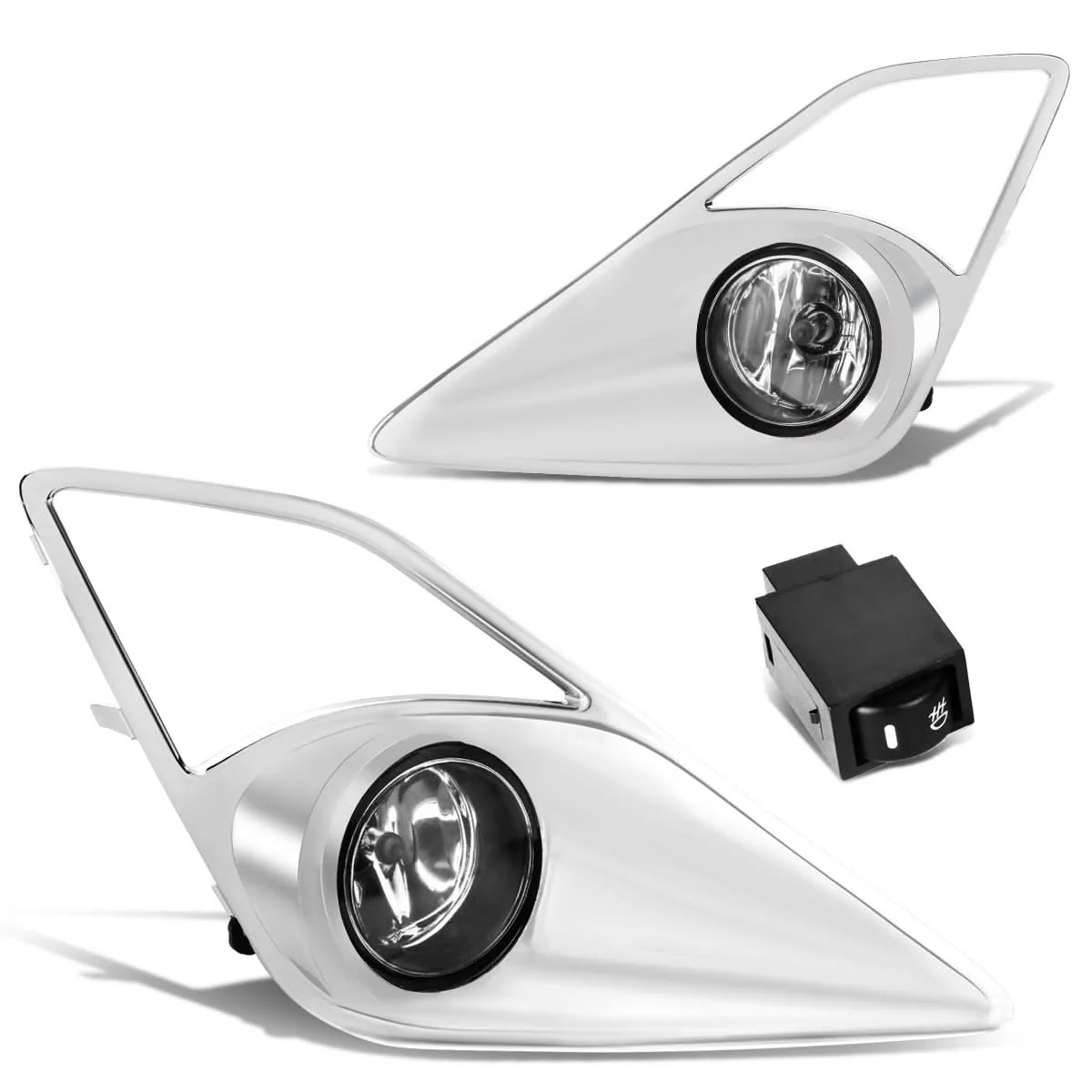2013-2016 Scion FR-S Fog Lights with Switch & Bezel H11 Chrome Clear - Image 2
