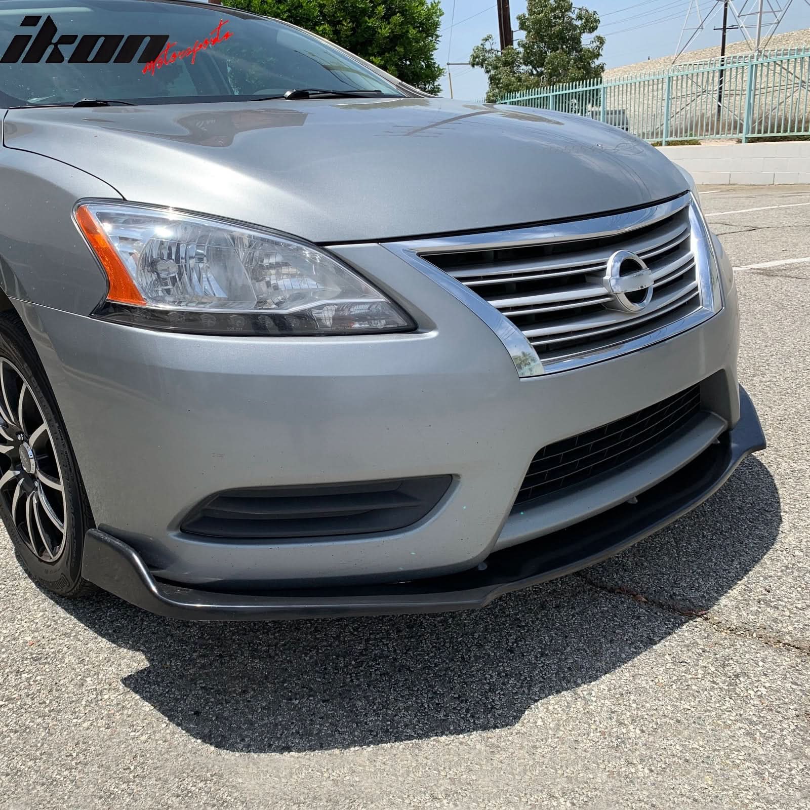 2013-2017 Nissan Sentra CS Style Unpainted Black Front Bumper Lip PU - Image 2