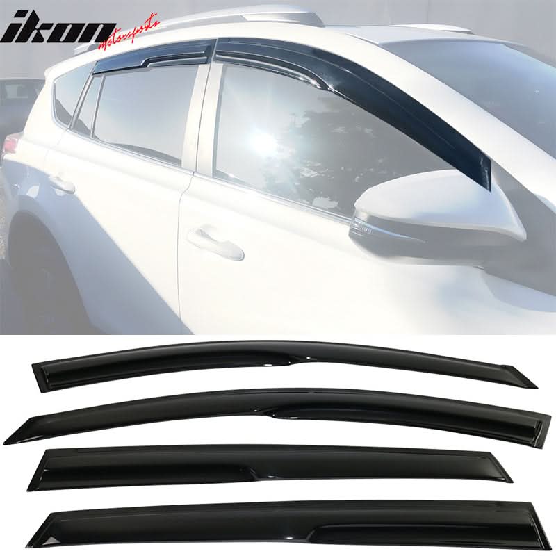 2013-2018 Toyota RAV4 Acrylic 4PC Window Visors Tape On Rain Guard - Image 4