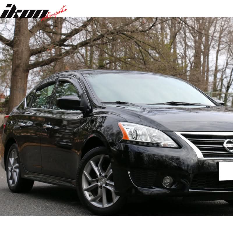 2013-2019 Nissan Sentra Slim Style Smoke Window Visor Guard Acrylic - Image 2