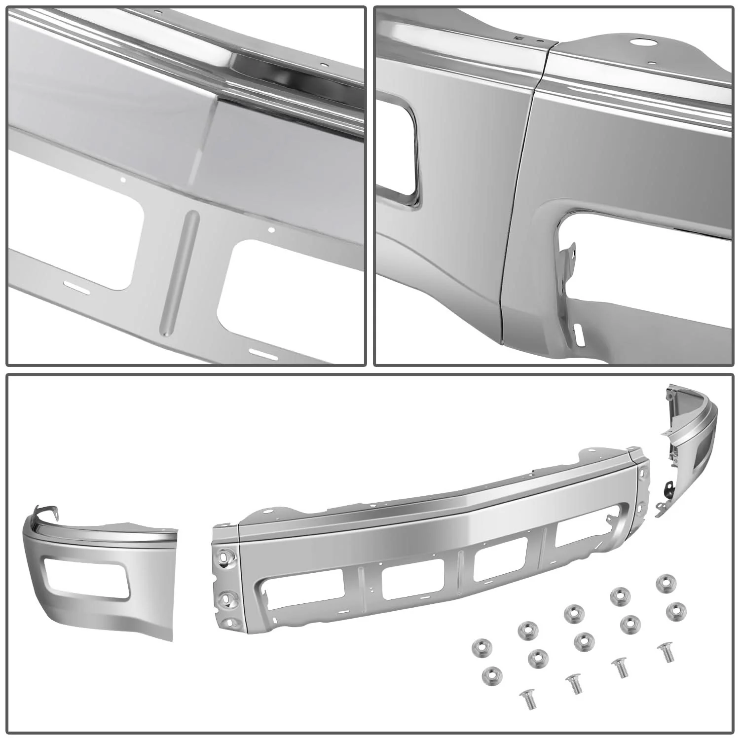 2014-2015 Chevrolet Silverado 1500 Front Bumper Cover Chrome - Image 2