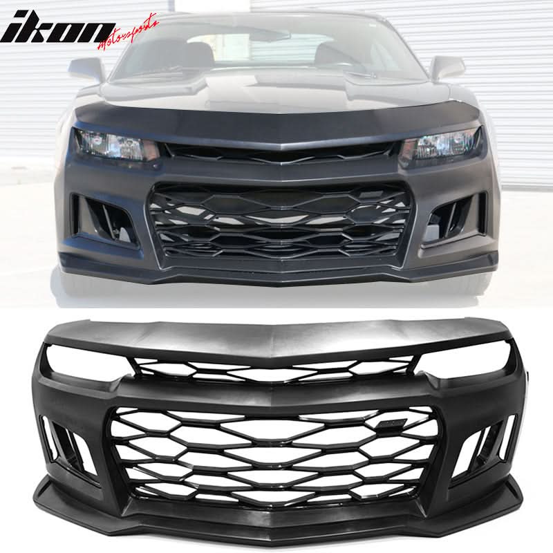 2014-2015 Chevy Camaro ZL1 Style Front Bumper Cover PP + Hood Cover - Image 3