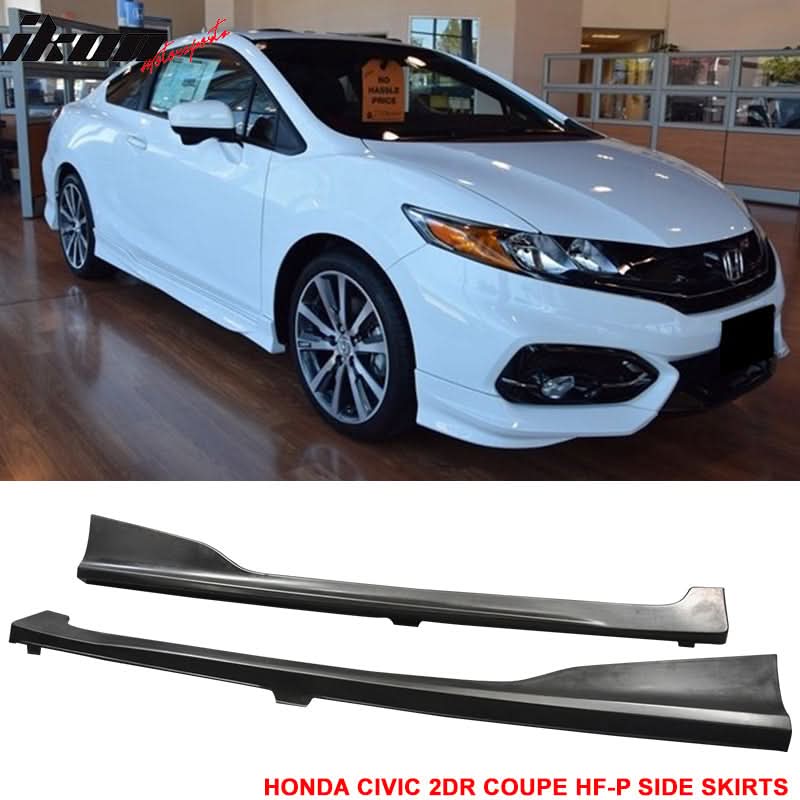 2014-2015 Honda Civic 2DR Coupe HF-P Front Bumper Lip + Side Skirts PU - Image 2