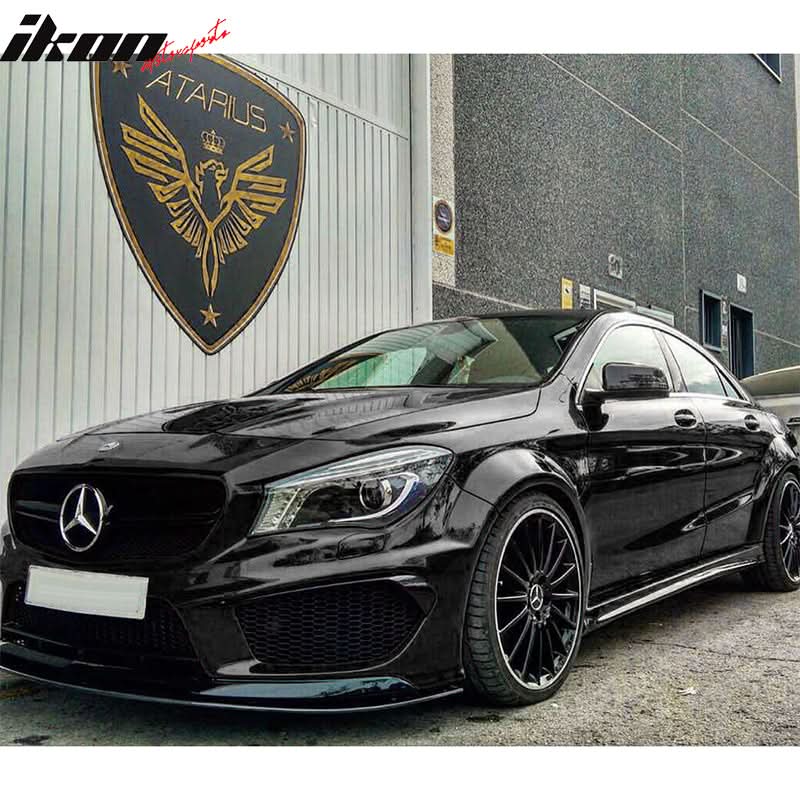 2014-2016 Mercedes-Benz CLA Class Front Lip Splitter PP & Blue Rods - Image 2