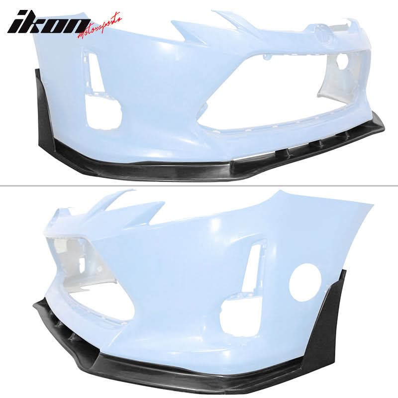 2014-2016 Scion TC Unpainted Black Front Bumper Lip Front Winglets PU - Image 7