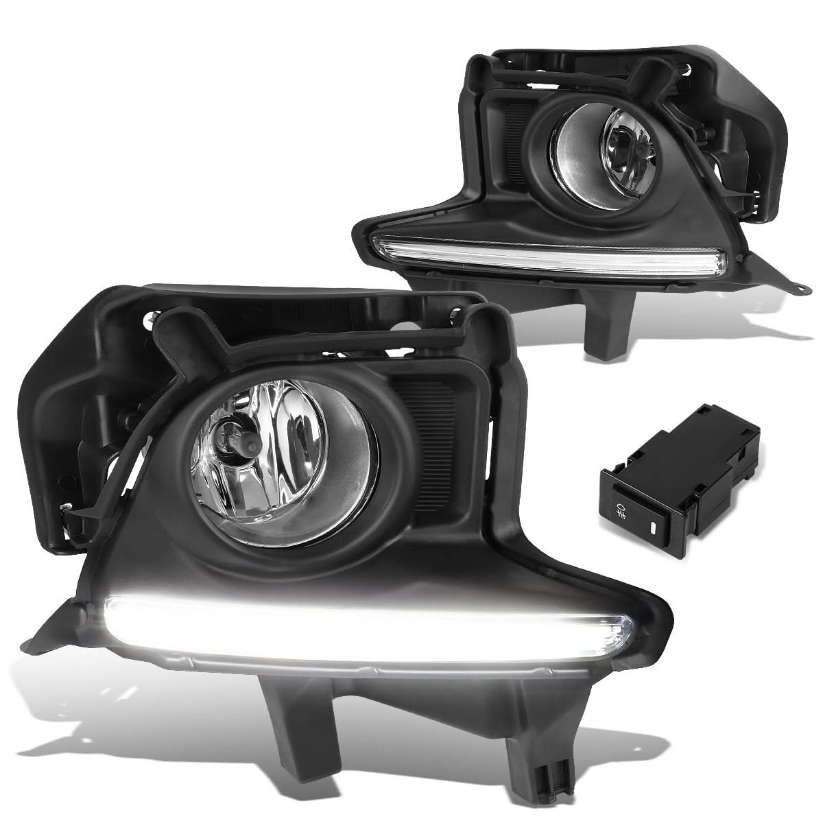 2014-2016 Toyota Highlander Fog Lights with Switch Black Bezel Chrome - Image 2