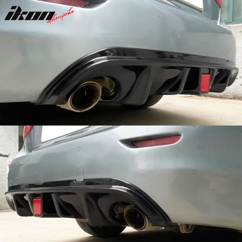 2014-2017 Infiniti Q50 LED Light Rear Bumper Diffuser PP - Image 6