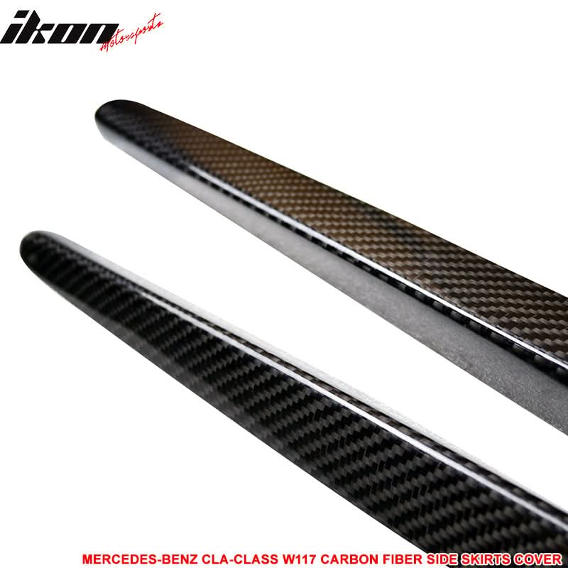 2014-2018 Benz CLA-Class C117 Carbon Fiber CF Side Skirts Cover - Image 3